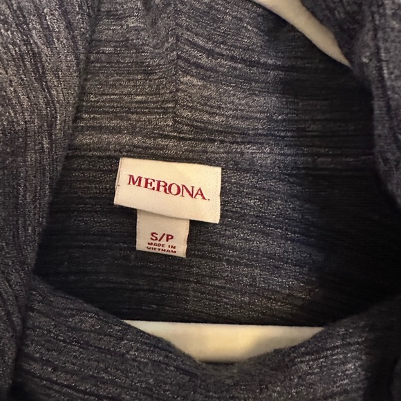 Merona Charcoal Cowl Neck Sweater Size Small Petite - Picture 3 of 6